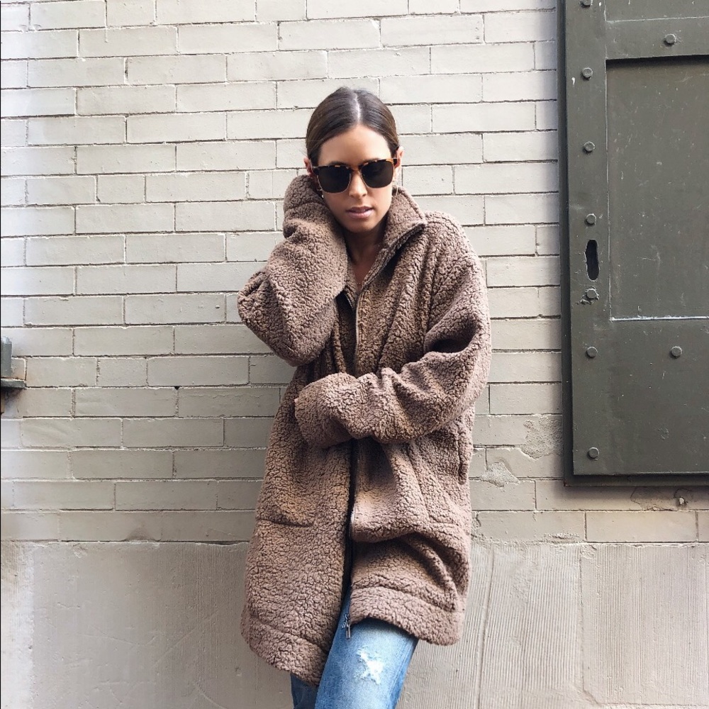 Jacinta Oversized Sherpa Jacket Teddy Coat - Picture 7 of 8